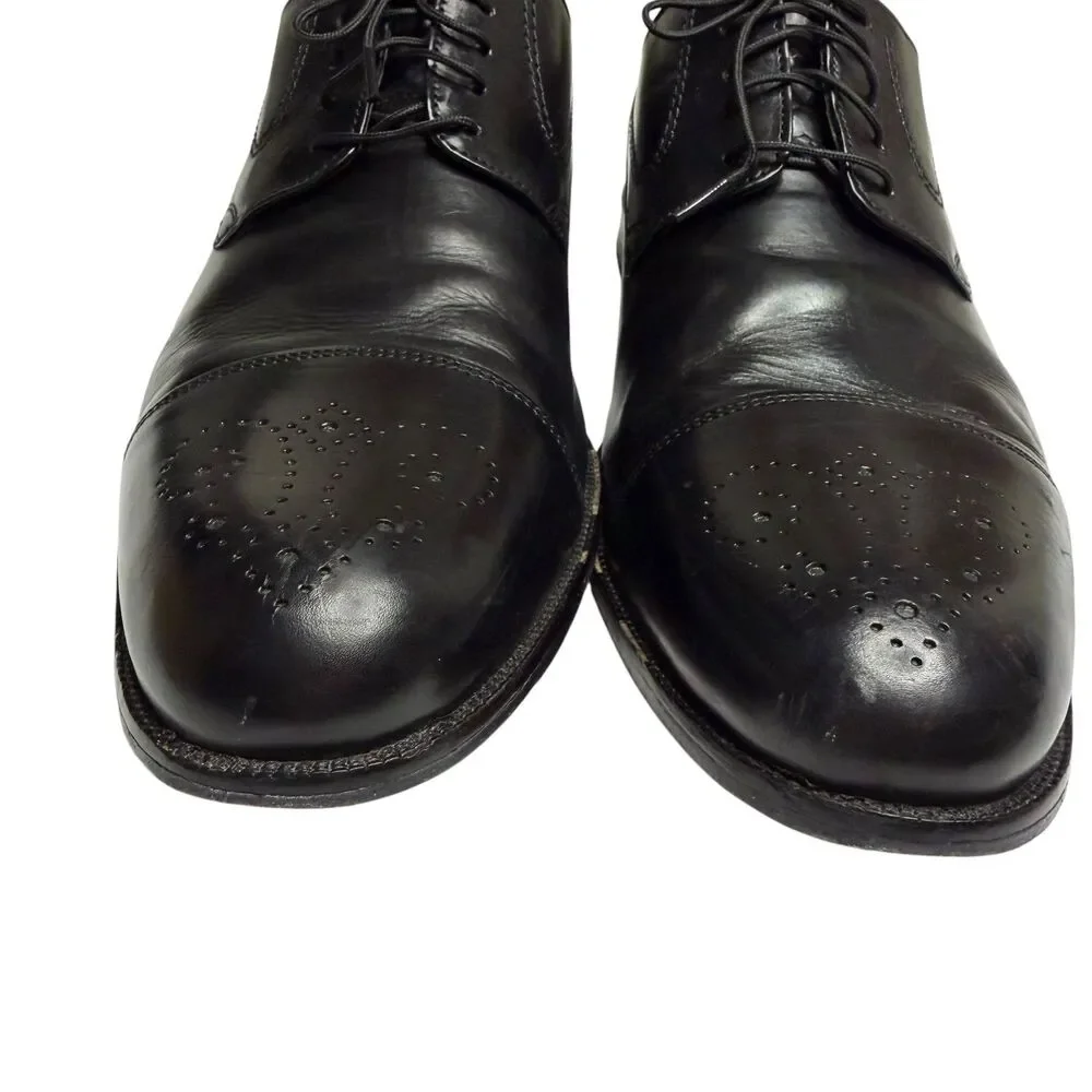 Johnston & Murphy Stratton Cap Toe Calf Skin Oxford Brogue Shoe Black 11.5